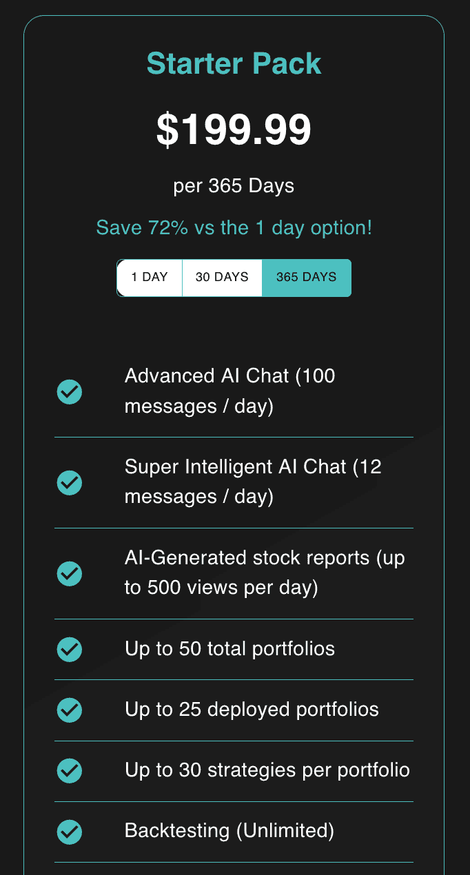 Some of the benefits of the StarterPack plan