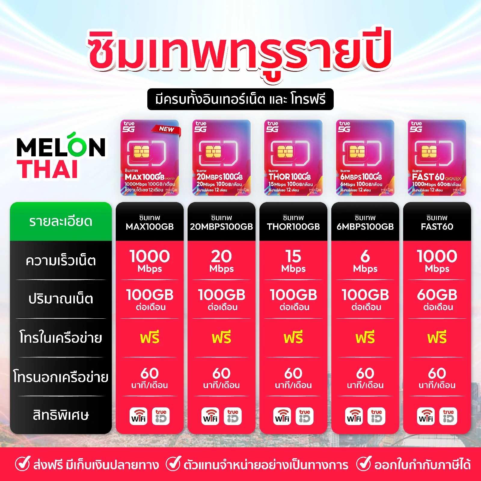 ซิมเทพ TRUE 100GB