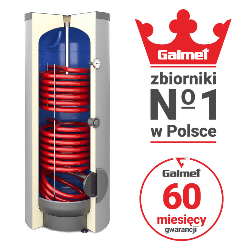 Galmet Wymiennik biwal 200l SGW(S)B z dwiema wężownicami