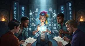 Knowledge glows in gathered focus.