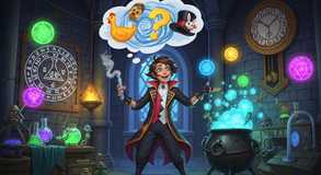 Magic brews beneath curious symbols.