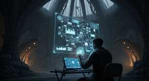 Insight glows through vaulted interface.