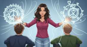 Energy flows through heartfelt symbols.
