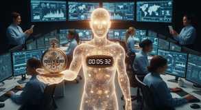 Digital sentinel tracks global countdown.