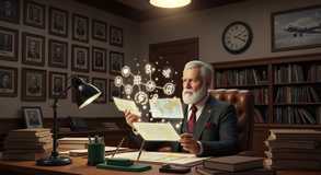 Scholar deciphers future through archives.