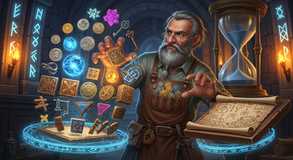 Runes swirl as wisdom awakens.