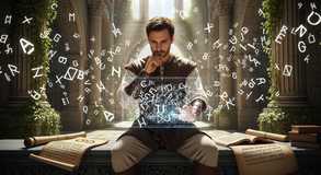 Gestures summon knowledge from ether.