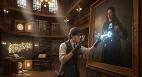 Key glows within painted mystery.