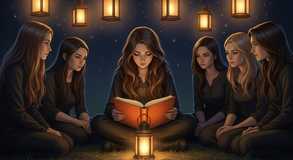 Wisdom glows through shared night.