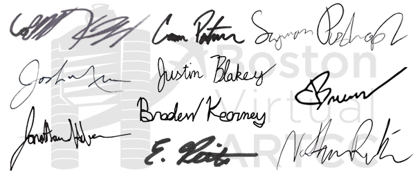 An image with signatures of each of the A-Team Members.