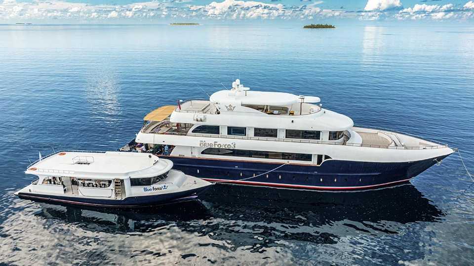 Blue Force liveaboards are accompanied by an attendant dhoni support vessel from which all dives are conducted.