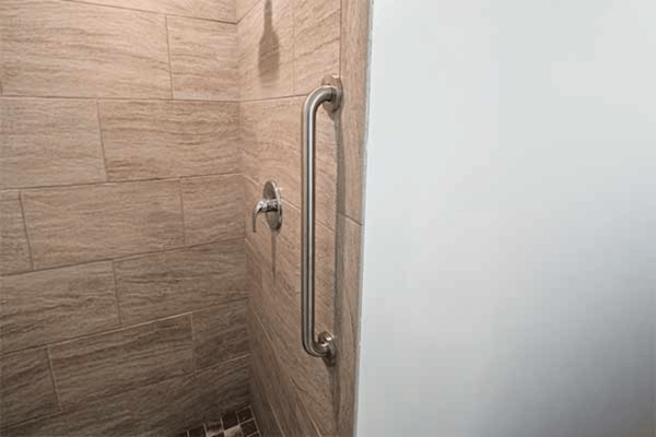 Bathroom grab bars are now in place for added safety and peace of mind.