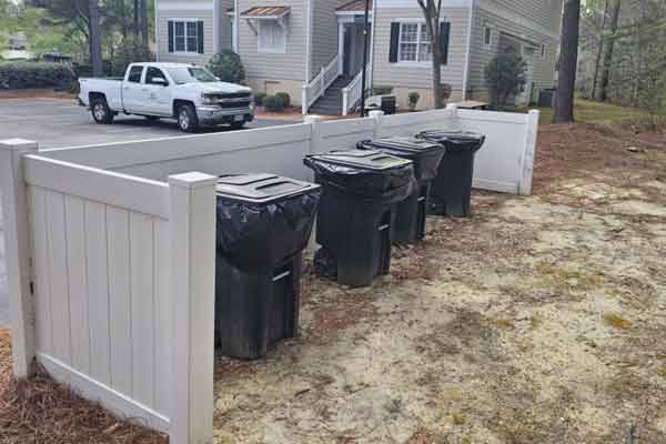 New trash enclosure installations for a cleaner, tidier looking property.