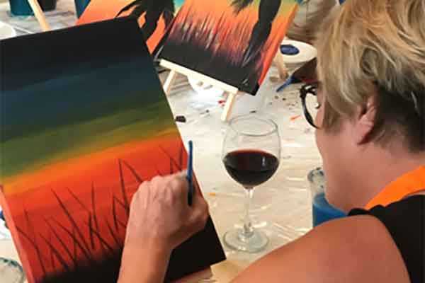 Your creativity will flow while you paint and sip.