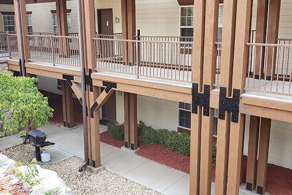 New support beams at Building 800.