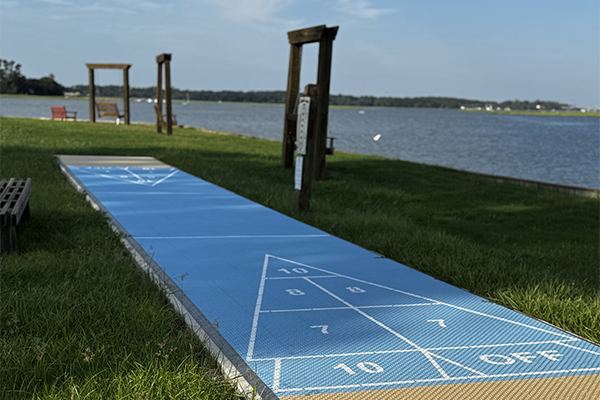 New shuffleboard pad installed for a better, safer game experience.