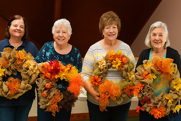 Crafting fall vibes, one wreath at a time.