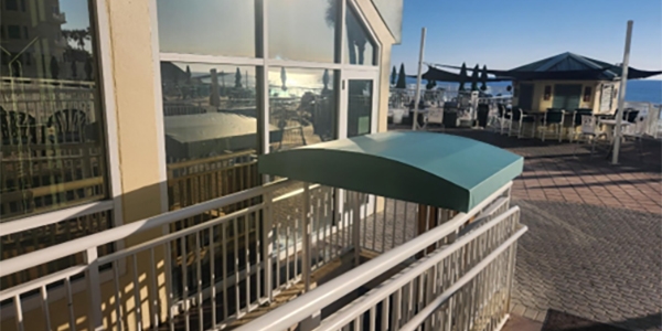 New canopy at Royal Floridian North stairs with sleek look and better rain protection