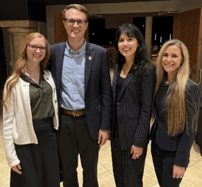 A photo of Senator Rasmusson with his wife, Emma, and representatives from the Minnesota Family Council at his September townhall.