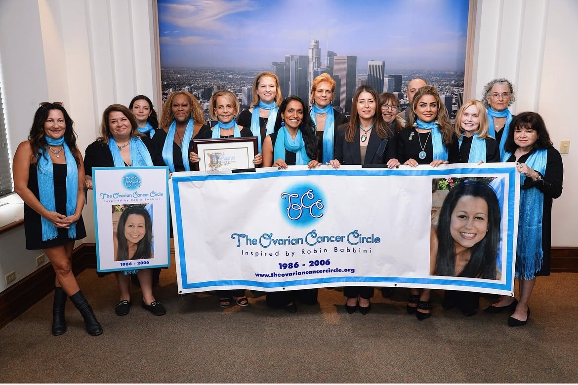 Councilmember Raman poses with the Ovarian Cancer Circle