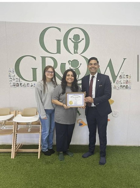 Democratic Leader Puri presenting a tribute to the September Business of the Month awardees, the owners of Go Grow Playground. Democratic Leader Puri presenting a tribute to the September Business of the Month awardees, the owners of Go Grow Playground.