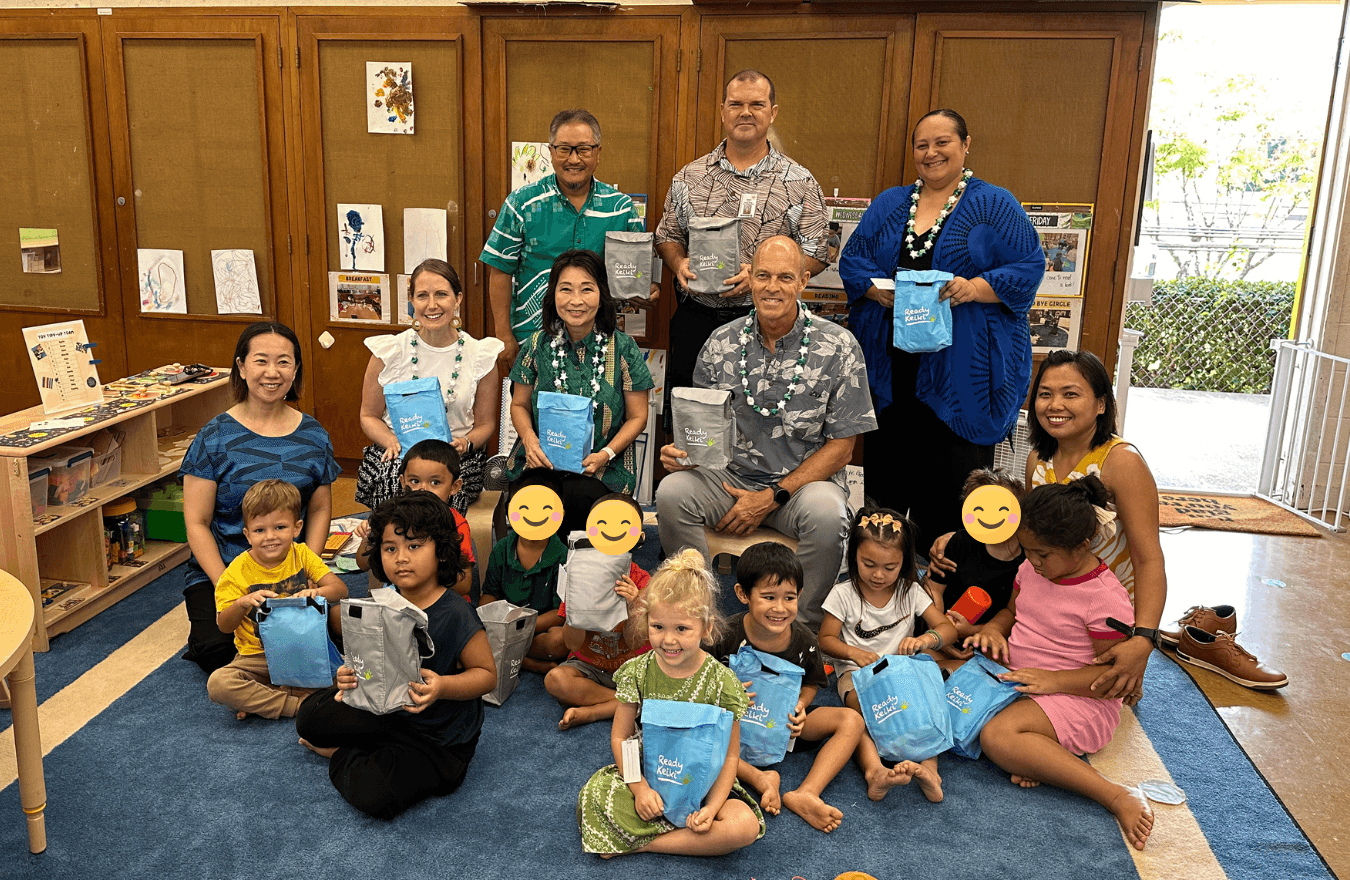 Lt. Gov. Sylvia Luke with legislators, teachers, and pre –k students in a Ready Keiki preschool classroom in East Hawaiʻi. 