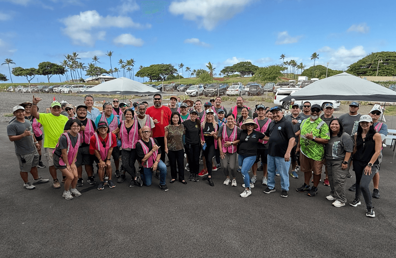 Lt. Gov. Sylvia Luke with volunteers at a food distribution. 