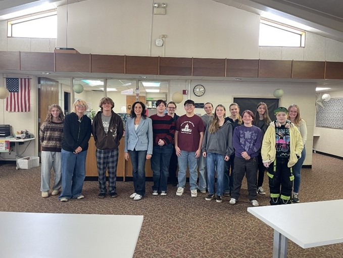 Michigan state Representative Angela Witwer with the Eaton Rapids Youth in Government group. Michigan state Representative Angela Witwer with the Eaton Rapids Youth in Government group.