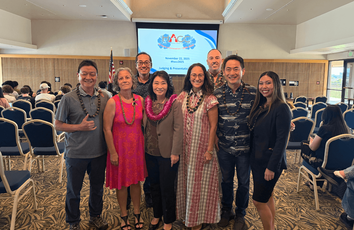 Lt. Gov. Sylvia Luke and group smiling for a group picture.  