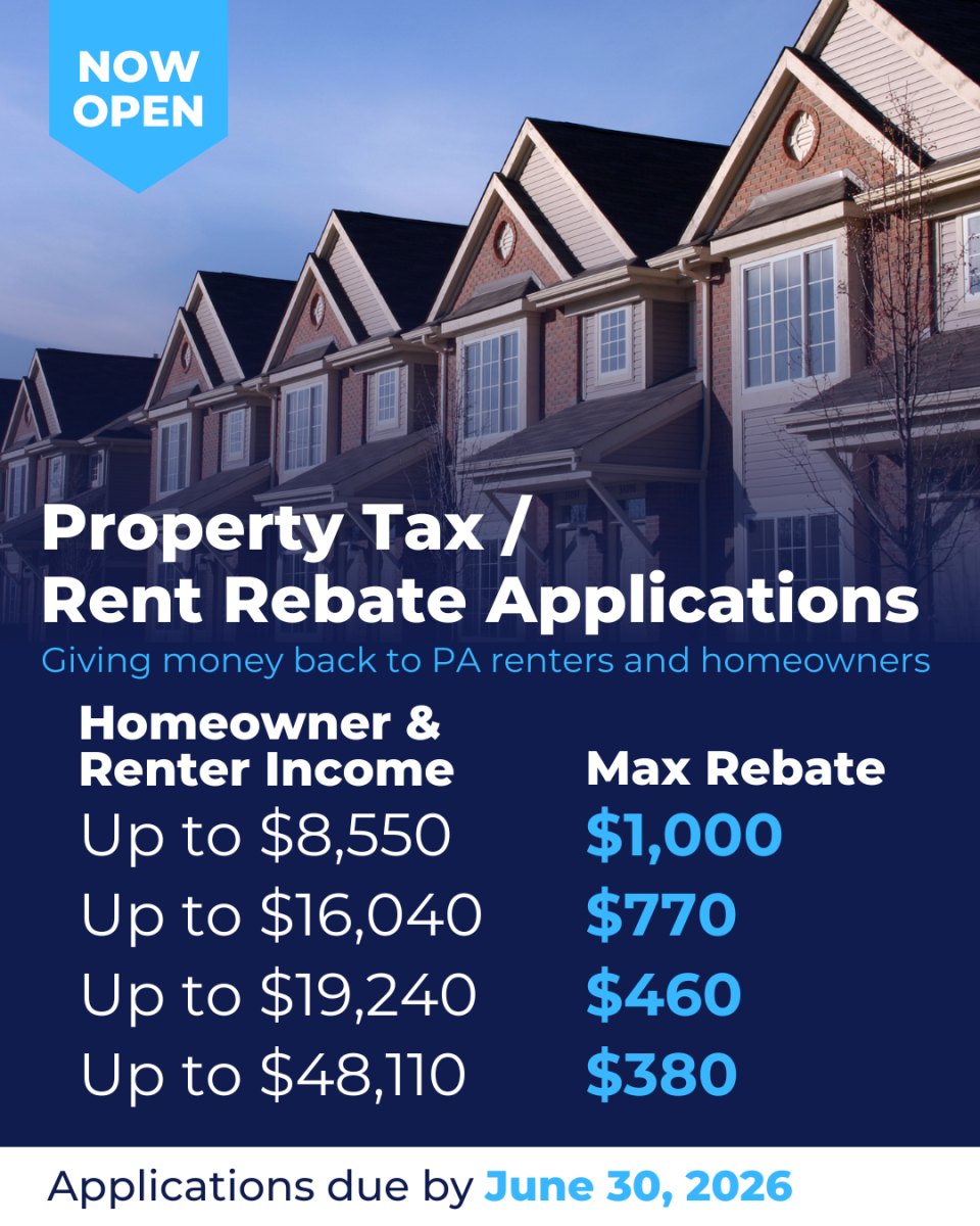 Property Tax/Rent Rebate Program Open Now