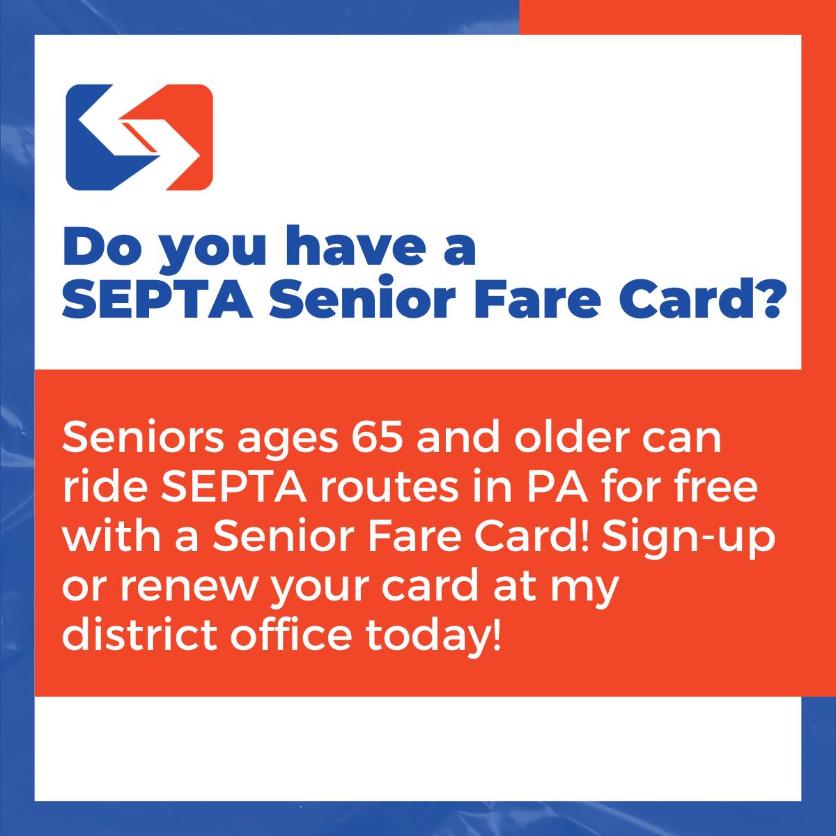 Senior fare card