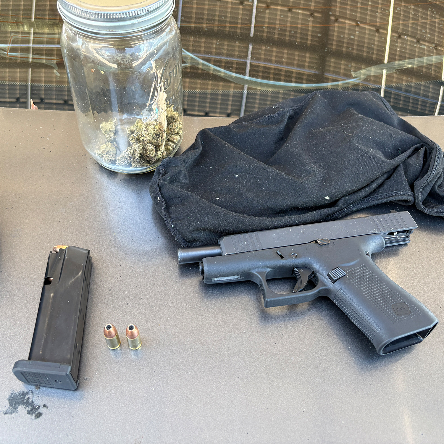 Volunteers walking in front of a house.