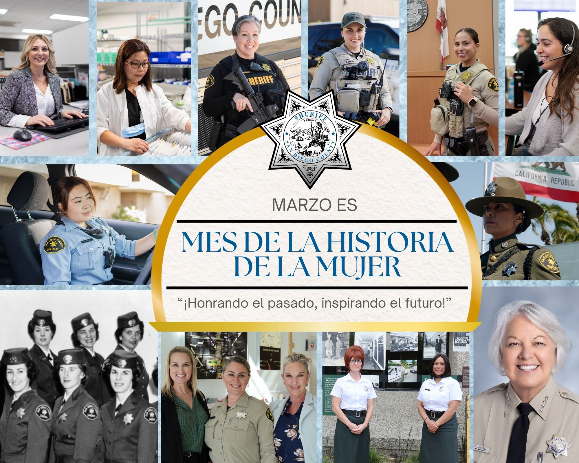 Holiday bowlcollage with images of deputies giving pies to the elderly through the yana program with fall graphics like pies and orange and yellow leaves.