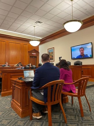 Michigan state Representative Angela Witwer testifying in the House Appropriations Subcommittee. Michigan state Representative Angela Witwer testifying in the House Appropriations Subcommittee.