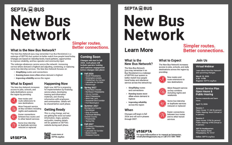 SEPTA New Bus Network/Virtual Webinar & Open House Public Hearings