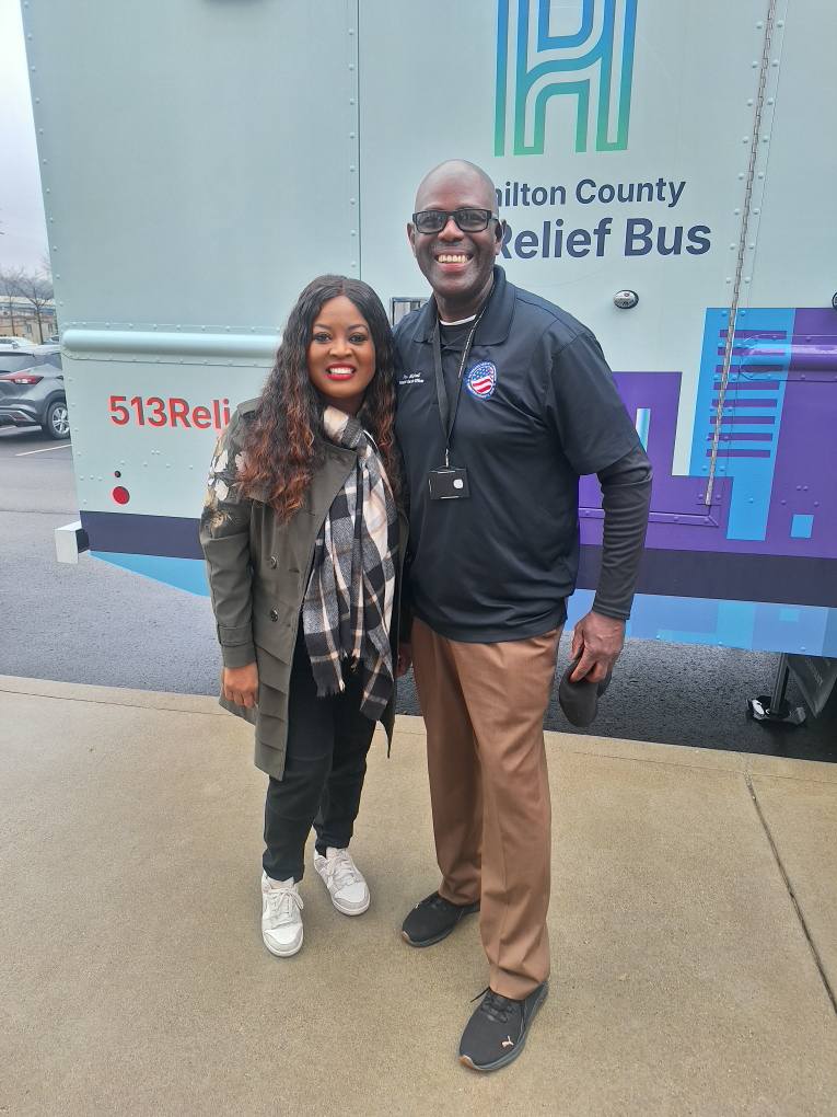 Hamilton County Commissioner Alicia Reece (left) with Justice Coordinator Ron Mitchel