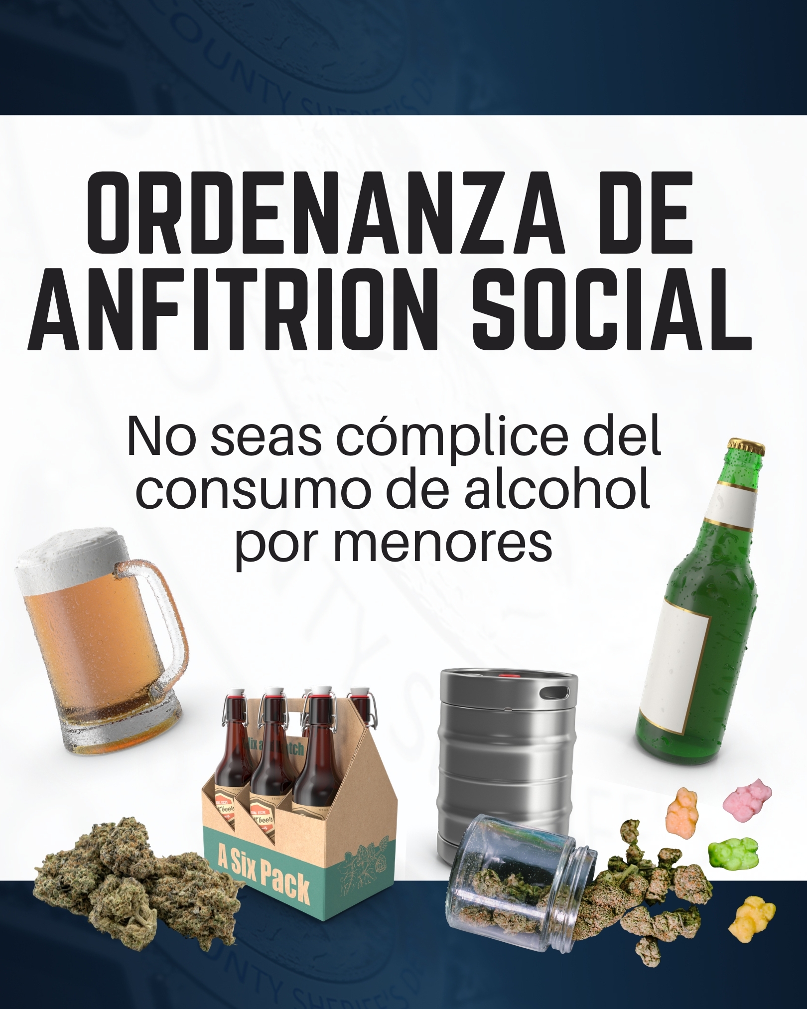 beer, weed, gummies with social ordinance text.