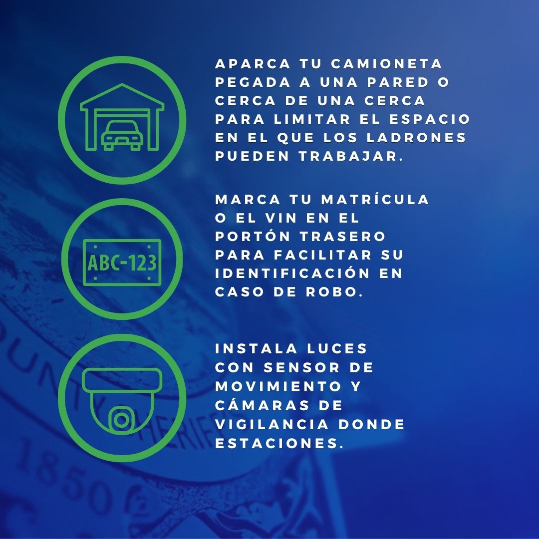 Icons that are green against blue gradient on keeping car safe.