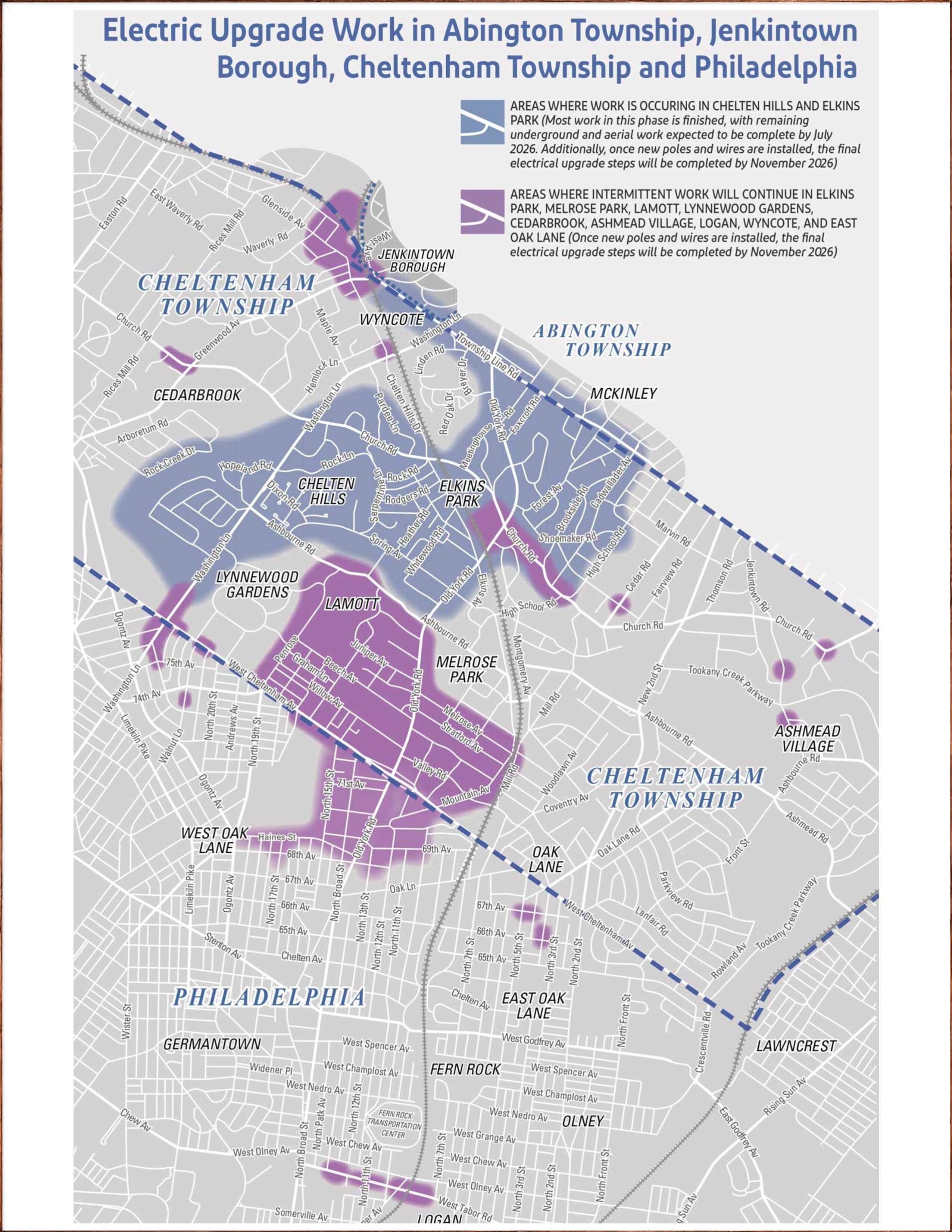 Electric Upgrade Work in Elkins Park