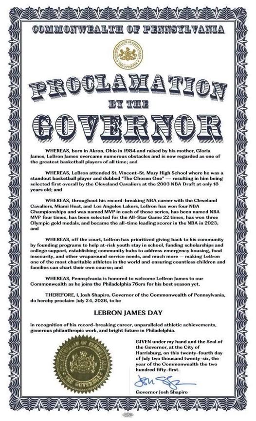 Today has been declared LeBron James Day
