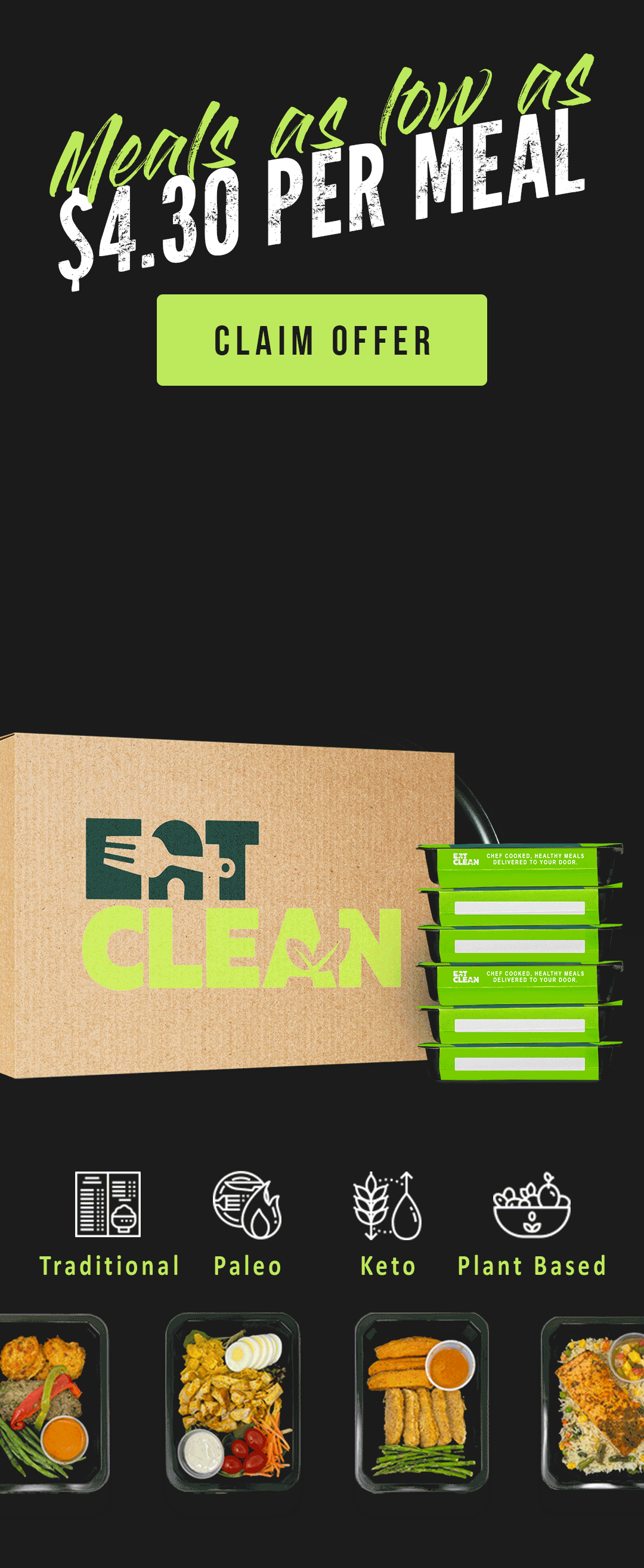 4.30 per meal.. going, going, almost gone! Eat Clean