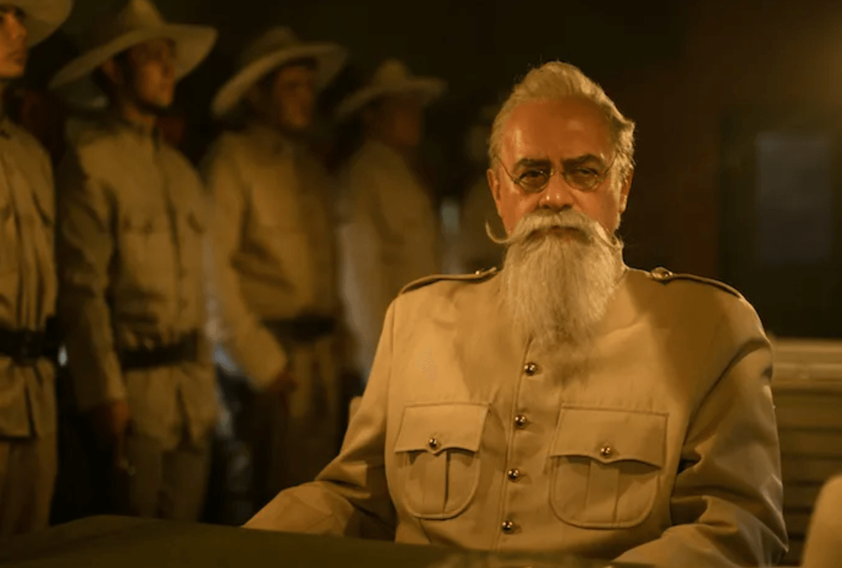 Marco Treviño, actor y docente en CEC, caracterizado como Venustiano Carranza en la serie "Pancho Villa: El Centauro del Norte"