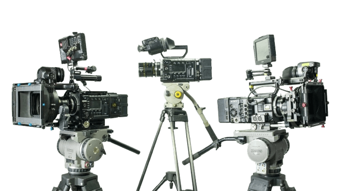 Shots de distintos ángulos de cámaras de video profesionales en CEC.