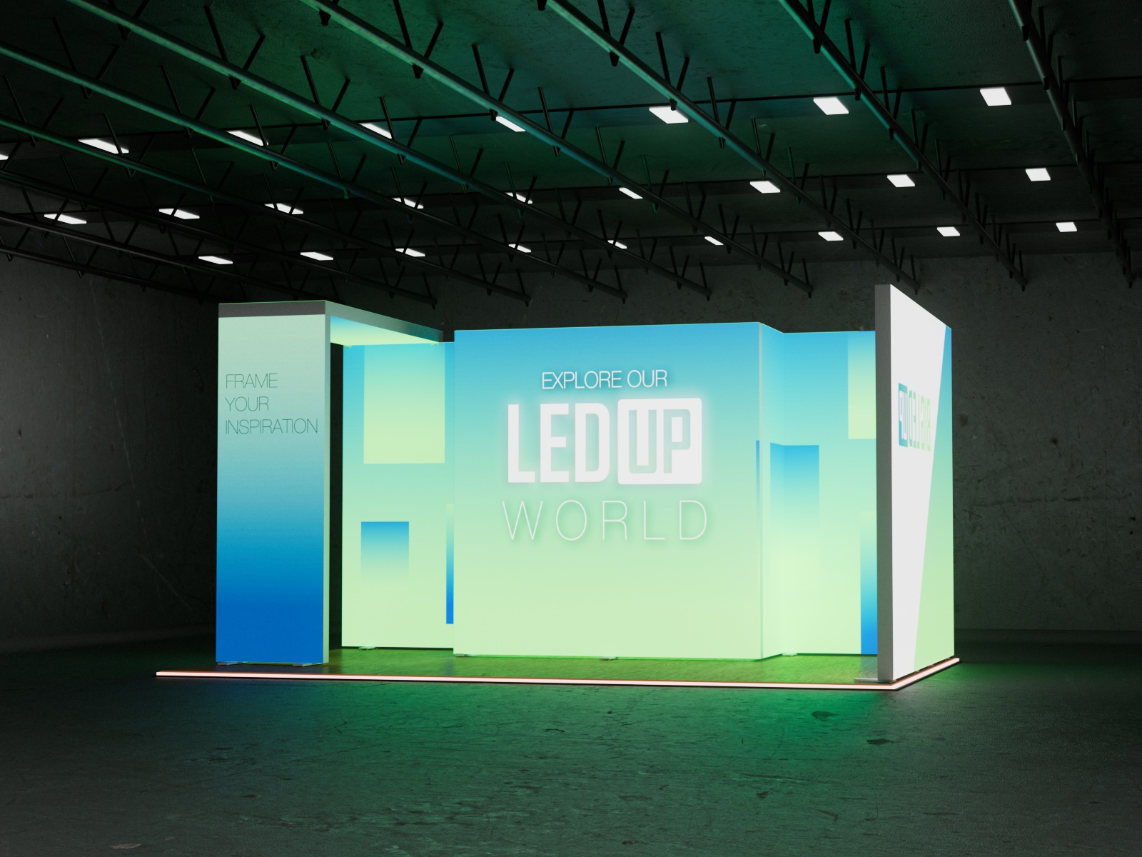 Stand BIG LED UP 6x4 con puente estructural retroiluminado, puerta lateral y gráficas LED de gran formato. Stand BIG LED UP 6x4 con puente estructural retroiluminado, puerta lateral y gráficas LED de gran formato.