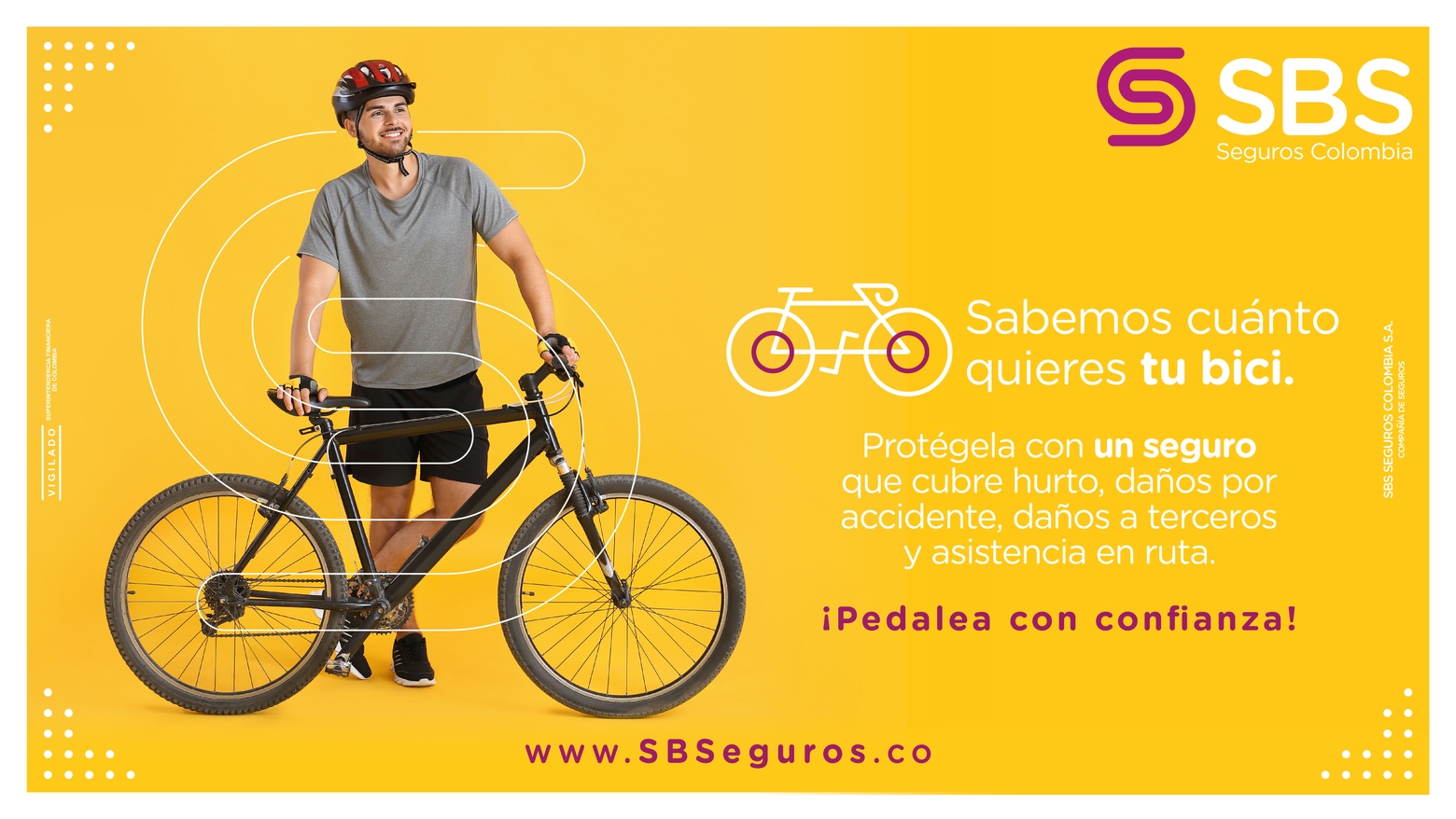 Adquiere tu Seguro para Bicicletas con SBS Seguros. Aseguramos contra hurto, daños y accidentes bicicletas BMX, ruta, montaña, urbanas, plegables, eléctricas, ensambladas, entre otras. Adquiere tu Seguro para Bicicletas con SBS Seguros. Aseguramos contra hurto, daños y accidentes bicicletas BMX, ruta, montaña, urbanas, plegables, eléctricas, ensambladas, entre otras.