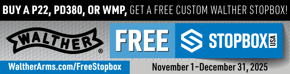 Walther Promo - Buy a P22, WMP, or PD380 and Get a Free Stopbox