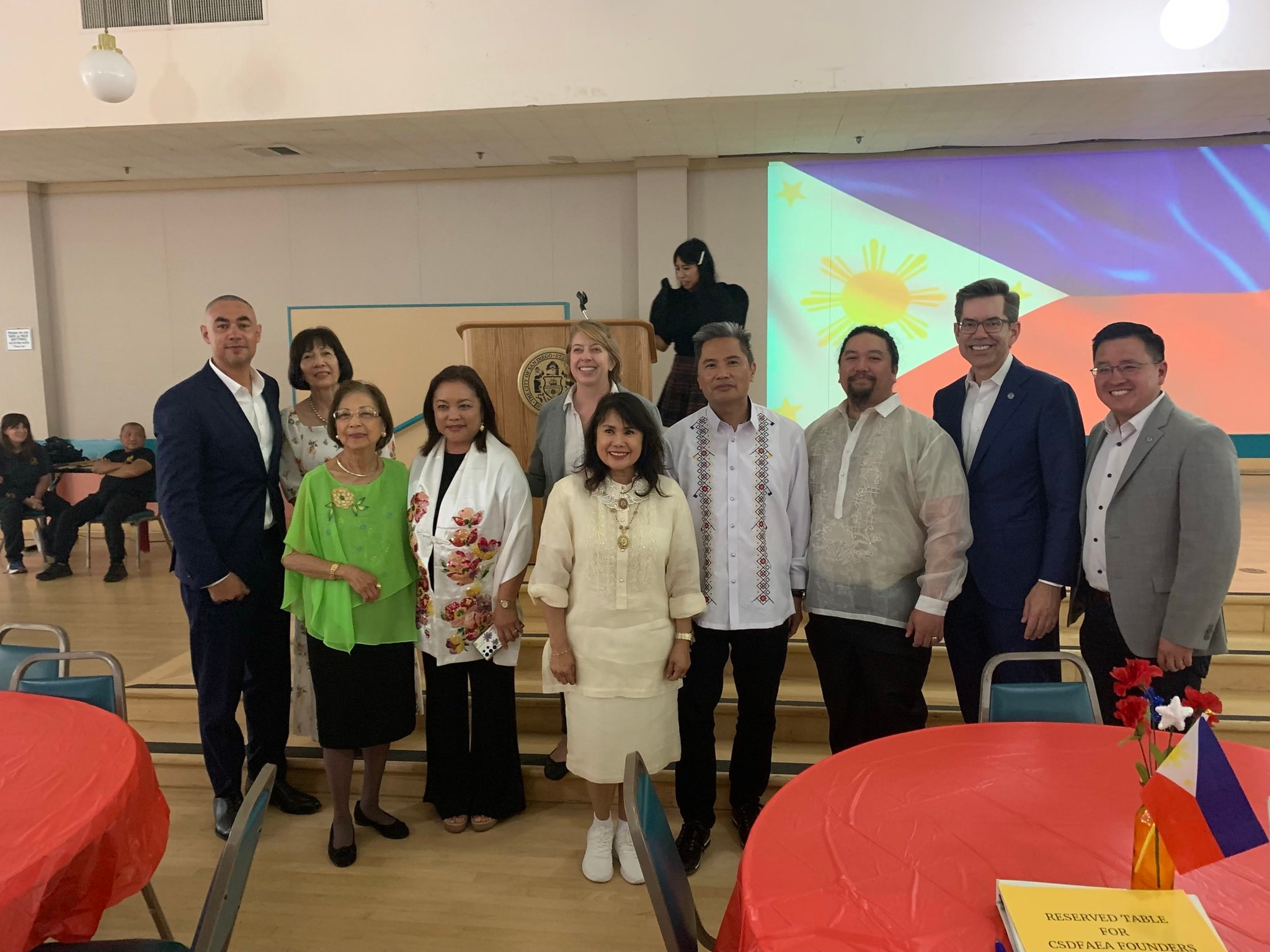 Councilmember Whitburn with fellow councilmembers at Philippine Day Celebration