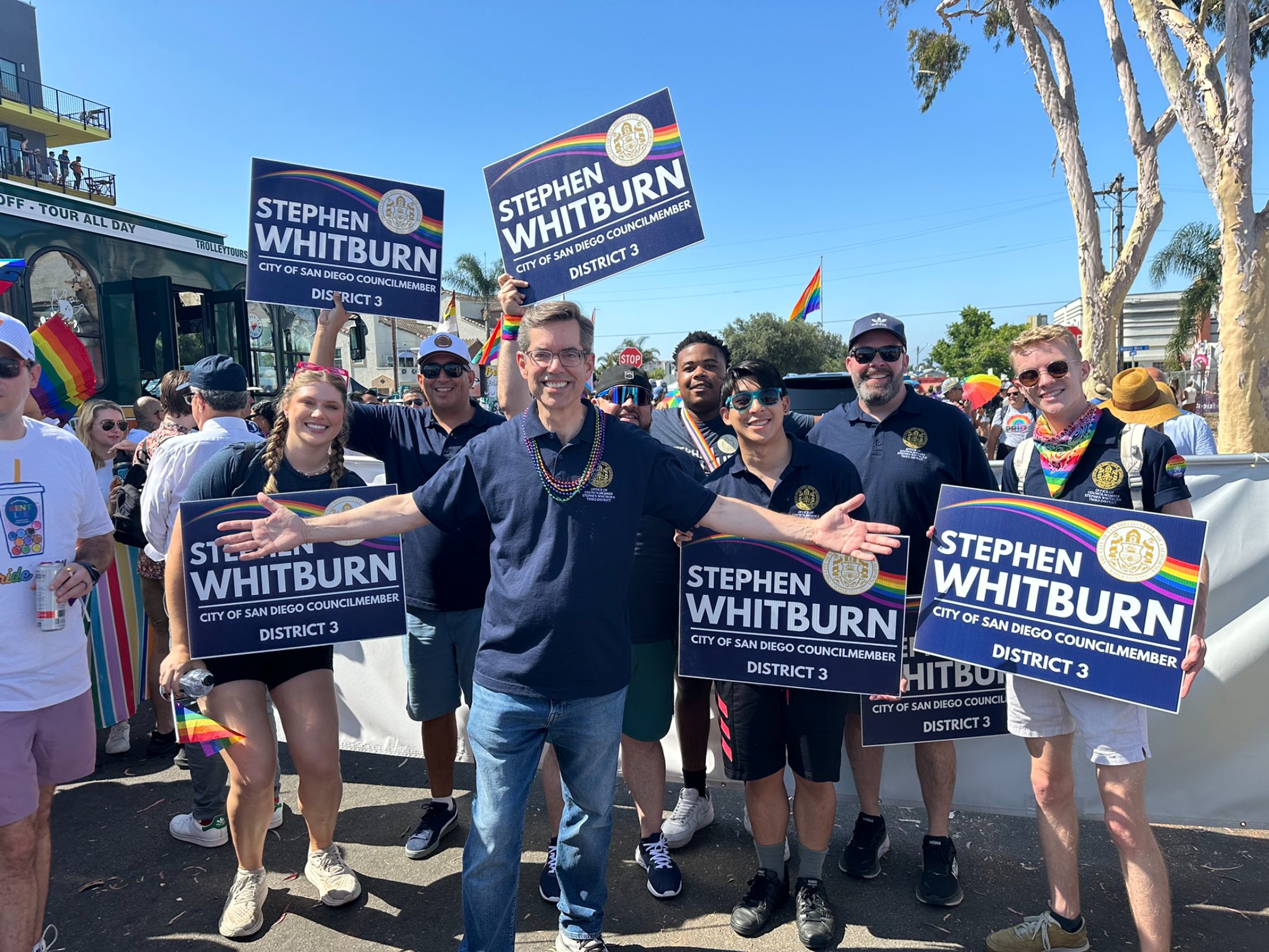 Councilmember Stephen Whitburn at South Park Dayside Walk