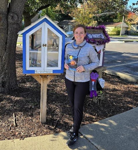 Michigan state Rep. Erin Byrnes donates a copy of the book Bridge to Terabithia to a local Little Free Library. Michigan state Rep. Erin Byrnes donates a copy of the book Bridge to Terabithia to a local Little Free Library.