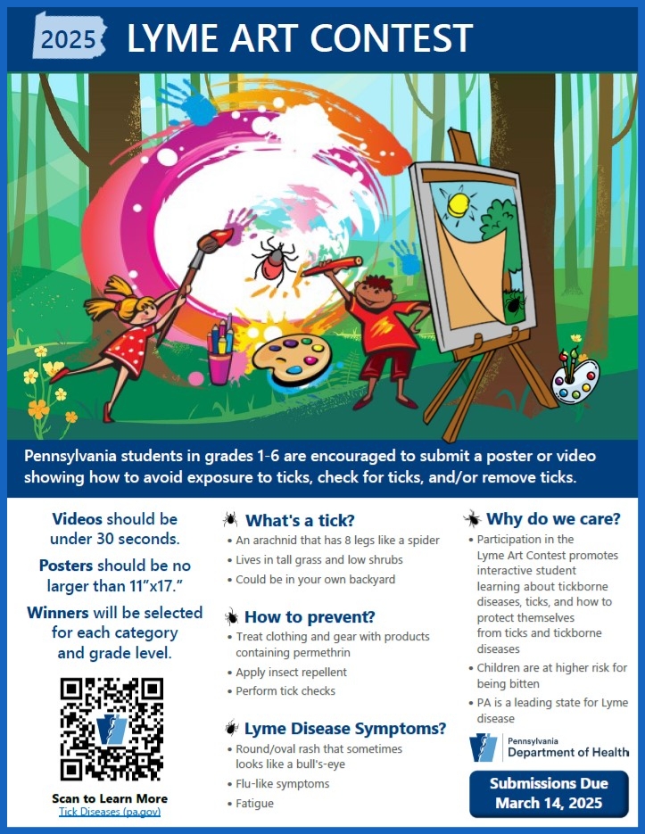 Graphic announcing Student Lyme Art Contest.